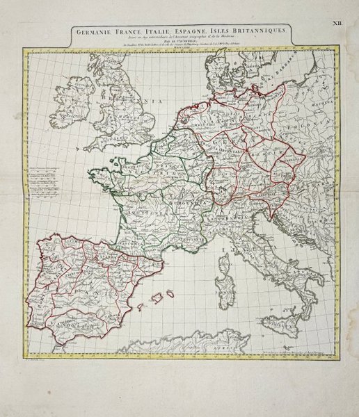 Jean Baptiste Bourguignon d'Anville - Map of The Western and Southern Europe - 1781-1800