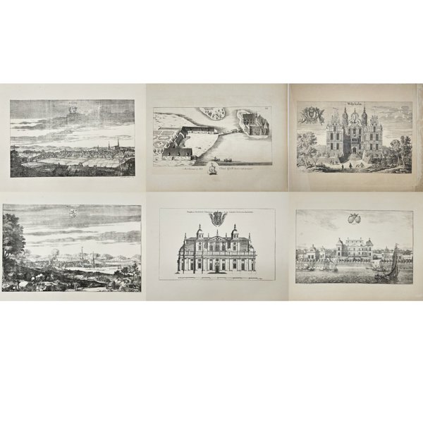 Erik Dahlberg (1625-1703) - Set of 6 Original Antique Prints - Sweden - Köping in Västmanland - View of Filipstad in Värmland