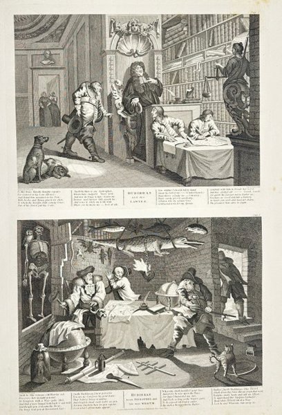 William Hogarth & Thomas Cook - Etching & Engraving - Hudibras in front of the judge - 1806