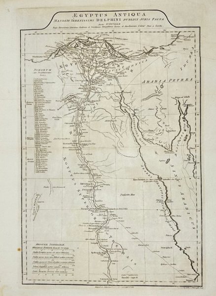 Egypt - Map of Ancient Egypt; Jean Baptiste Bourguignon d’Anville (1697–1782) - Ægyptus Antiqua Mandato Serenissimi Delphini Publici Juris Facta - 1781-1800