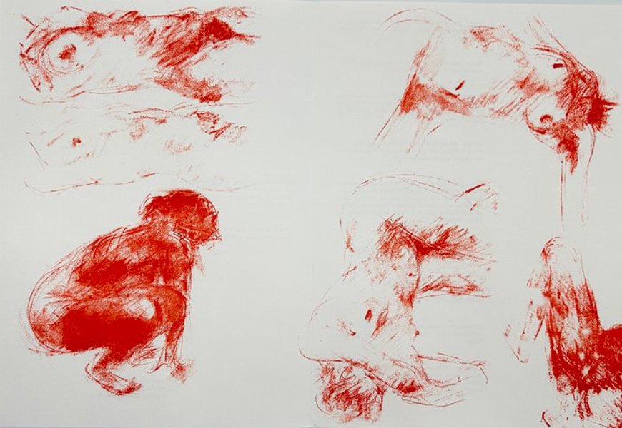Claude Garache – Nus rouges – Original Lithograph (1975)