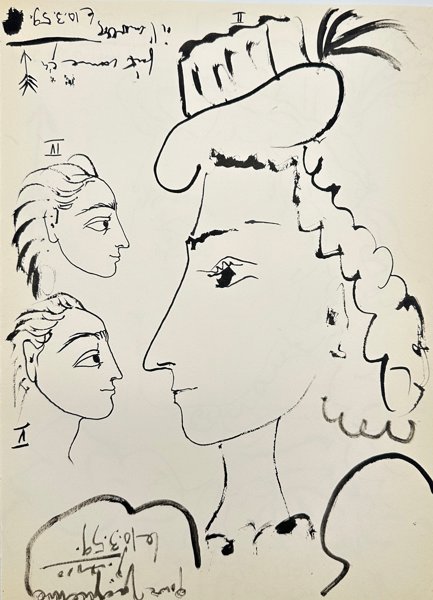 Pablo Picasso, after - The Jacqueline Study – Lithograph from the Dated Series 10.3.59 - 1959