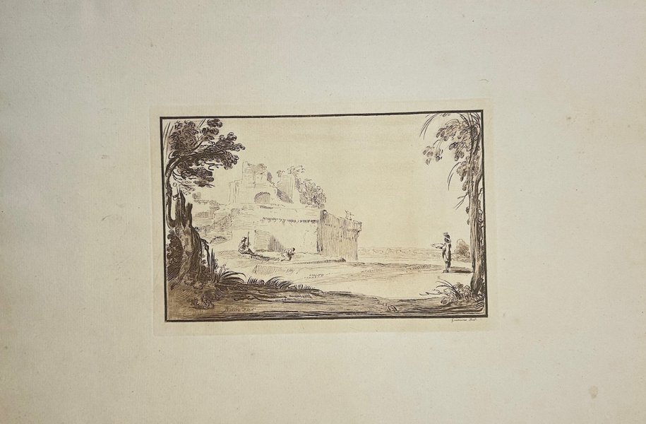 Francesco Bartolozzi after Giovanni Francesco Barbieri - Italian Landscape Scene