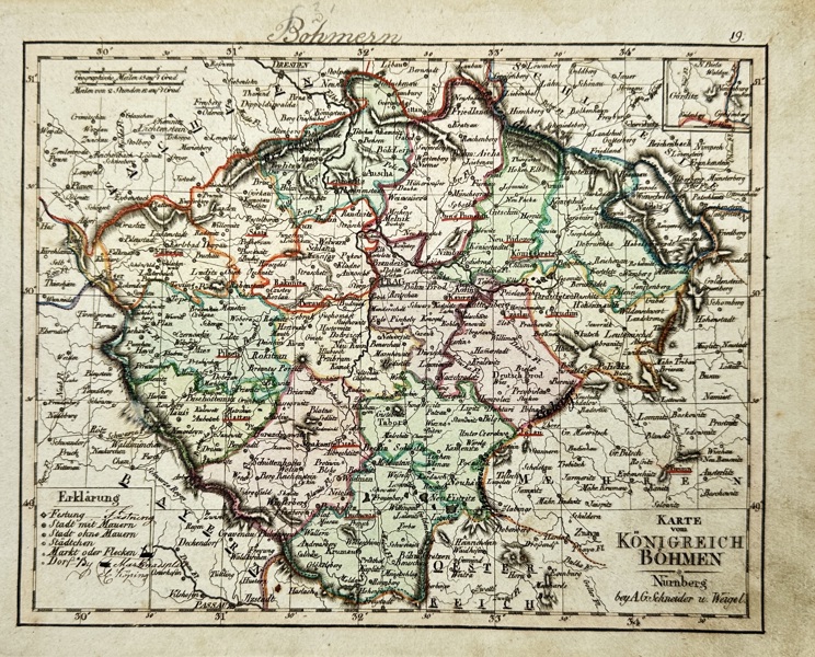 Christoph Weigel (1654–1725) – Map of the Kingdom of Bohemia / Karte vom Königreich Böhmen – Hand-Coloured Copperplate Engraving (c.1720)