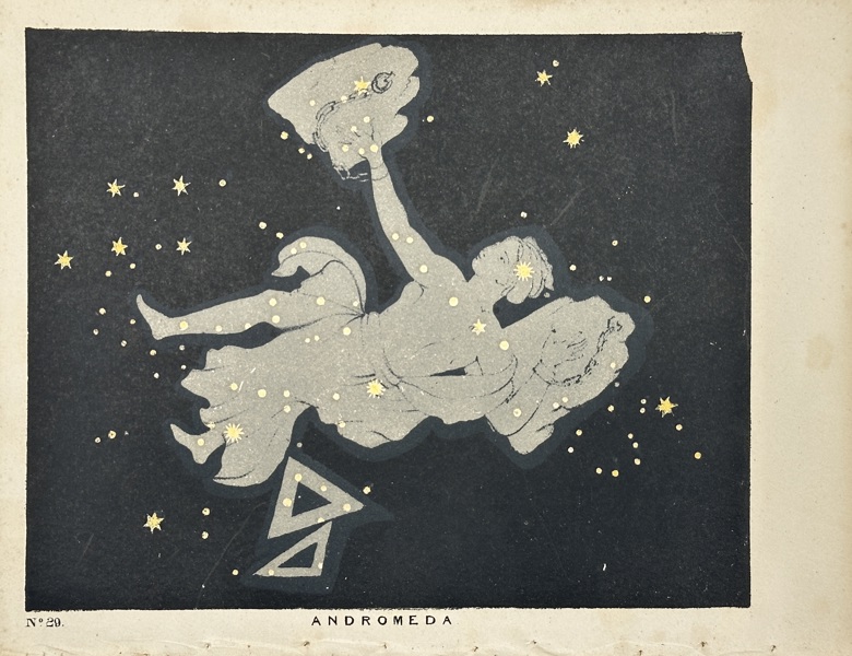 Charles Blunt (1803–1878) – Hand-Coloured Aquatint – Andromeda from The Beauty of the Heavens (1849)