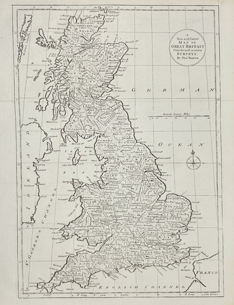 Thomas Bowen (1733–1790) – A New and Correct Map of Great Britain from the Latest Surveys – Copperplate Engraving (1779)