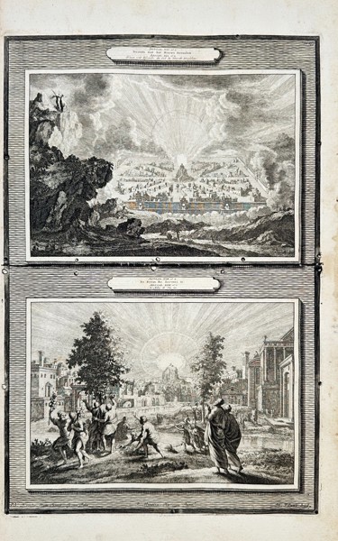 Pierre Mortier (1661–1711) – Biblical Engraving – John Sees the New Jerusalem & The Tree of Life – From Histoire du Vieux et du Nouveau Testament – Engraving (Early 18th Century)