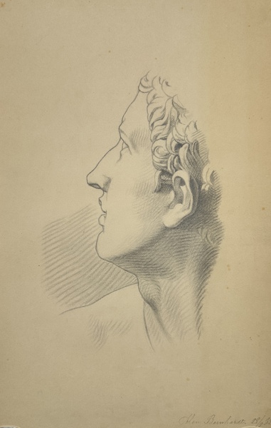 Albertino Bernhard - Pencil Drawing - Academic Drawing - Study of a Head - Hand signed and dated