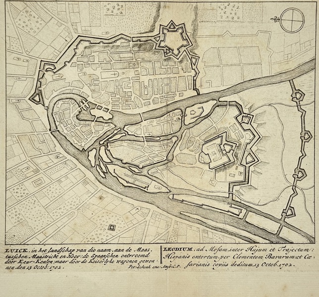 Christoph Weigel the Elder (1654–1725) – Map of Liège / Luick, in het landschap van die naam, aan de Maas – Engraving (1702)