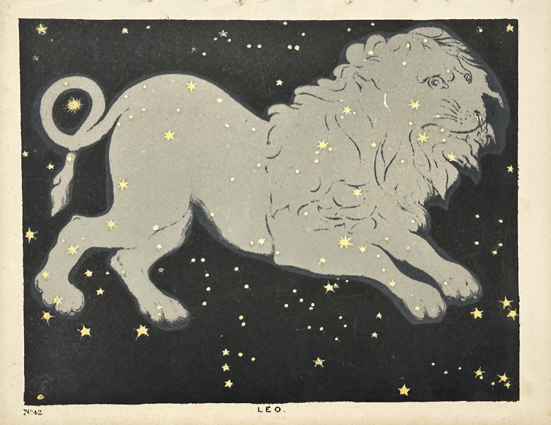 Charles Blunt (active 1830s–1840s) – Leo – Hand-Coloured Aquatint from The Beauty of the Heavens (1849)