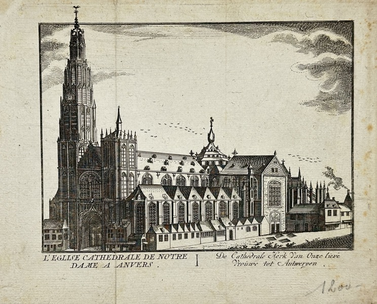 Jacobus Harrewijn (1660–c.1727) – De Cathedrale Kerk van Onze Lieve Vrouwe tot Antwerpen – Engraved Architectural View (c.1700)