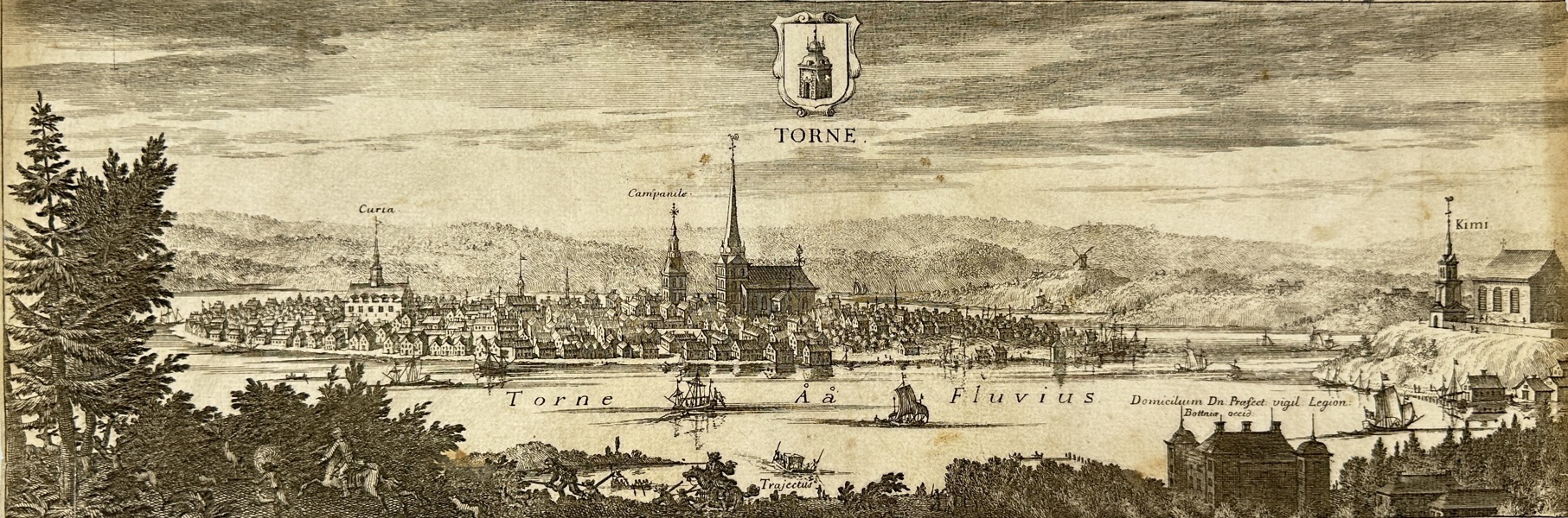 Jan van den Aveelen (1650–1727) – View of Torneå – Copperplate Engraving (1705)