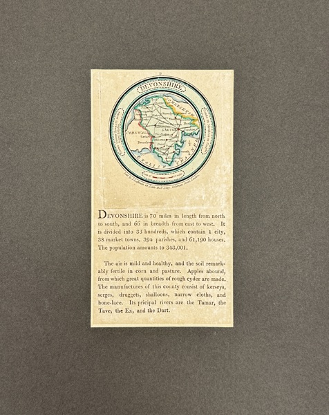John Thomson (1777–1837) – Map of Devonshire – Hand-Coloured Engraving from A New General Atlas (1817)