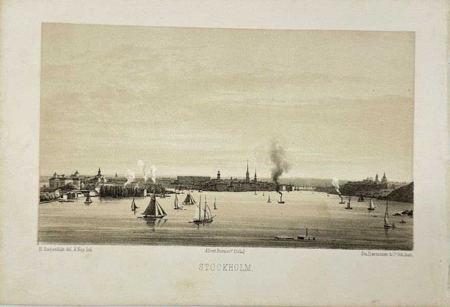 Frans Theodor Hedberg (1828–1908) – View of Stockholm – Topographical Print – Sweden (19th Century)