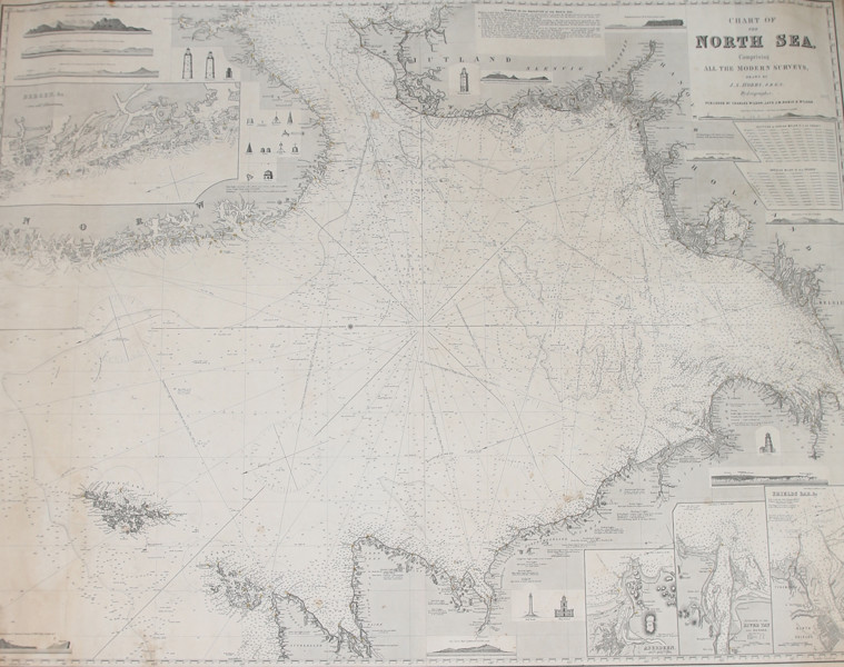 Charles Wilson (1830–1900) & John Scott Hobbs – Chart of the North Sea – Large Lithograph (1883)