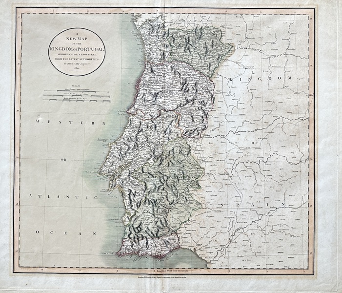 John Cary (1754–1835) – Map of the Kingdom of Portugal – Hand-Colored Copperplate Engraving (1801)