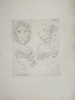 Rafaelo Albertolli (1746–1812) – Study of Lion and Human Heads – Large Engraving (Late 18th Century)