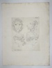 Rafaelo Albertolli (1746–1812) – Study of Lion and Human Heads – Large Engraving (Late 18th Century)