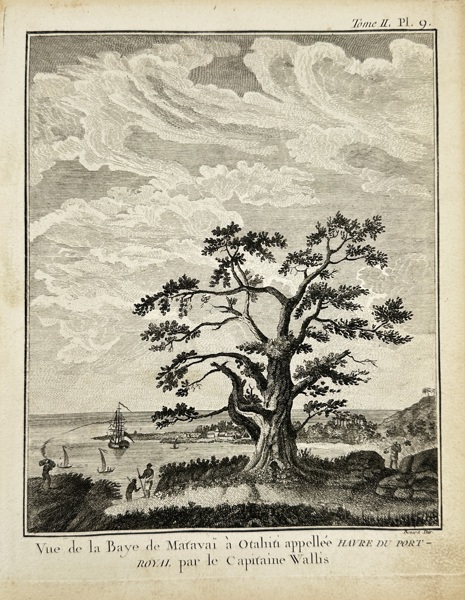 Robert Benard (1734–1777) – Vue de la Baye de Matavai à Otaheiti – Engraving (1773)