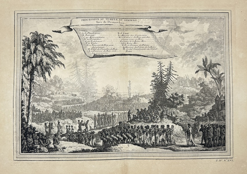 Jacques Grasset de Saint-Sauveur (1757–1810) – Procession au Temple du Serpent – Engraving (Late 18th Century)