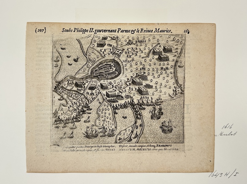 Willem Baudartius (1565–1640), Simon Wynhoutsz. Frisius (1580–1629) – Siege and Capture of Hulst by Maurice of Nassau – Engraving (1591)