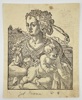 Jost Amman (1539–1591) – Allegorical Portrait of a Woman with Child – Woodcut from Kunstbüchlin (1599)
