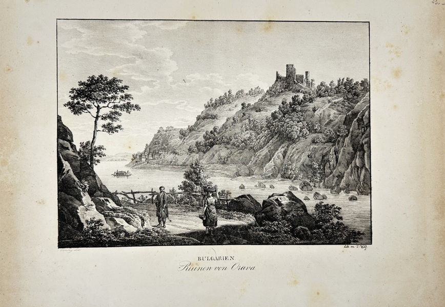 Ludwig Erminy, Franz Wolf (1795–1859) – Ruins near Ciava, Bulgaria – Engraving (c.1820)