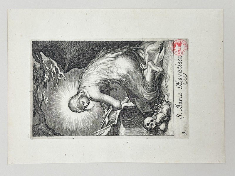 Boetius Adams Bolswert (1580–1633) after Abraham Bloemaert – Saint Mary of Egypt – Engraving (c.1630)