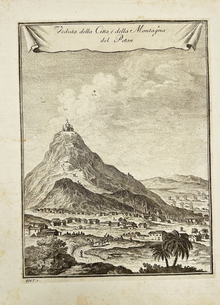 Giuseppe Maria Terreni (1739–1811) – View of the City and the Mountain of Potosí / Veduta della Città e della Montagna del Potosí – Engraving (1777)