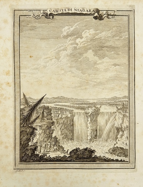 Giuseppe Maria Terreni (1739–1811) – View of Niagara Falls / Caduta di Niagara – Engraving (c.1770)