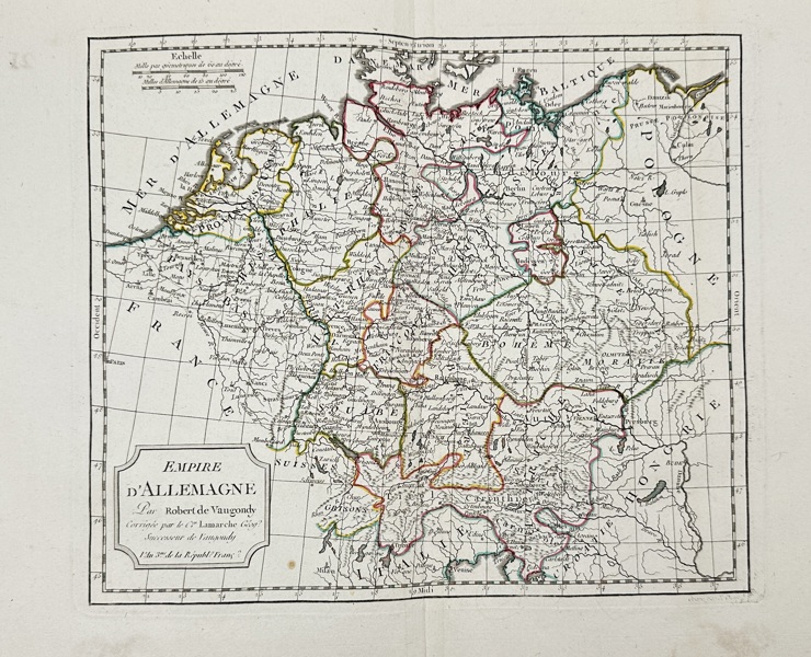Robert de Vaugondy (1688–1766) – Map of the German Empire / Empire d'Allemagne – Copperplate Engraving (c.1760)