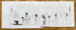 Baron Dominique Vivant Denon (1747–1825) – Egyptian Manuscript Depiction – Monumental Scene with Deities and Rituals – Copperplate Engraving from Voyage dans la Basse et la Haute Égypte (1802)
