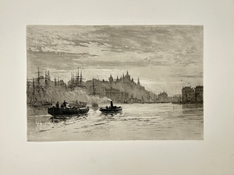 Axel Herman Haig (1835–1921) – Etching and Aquatint – Swedish Landscape – Söder – View of Stockholm