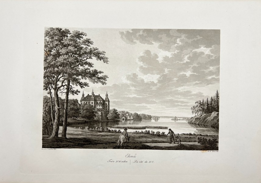 Ulrik Thersner (1779–1828) – View of Ekenas Castle in Sweden – Engraving (1828–1867)