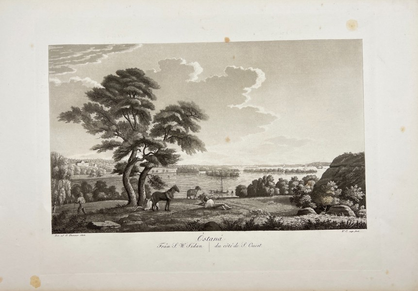Ulrik Thersner (1779–1828) – View of Åtvidaberg Castle in Sweden – Engraving (1828–1867)