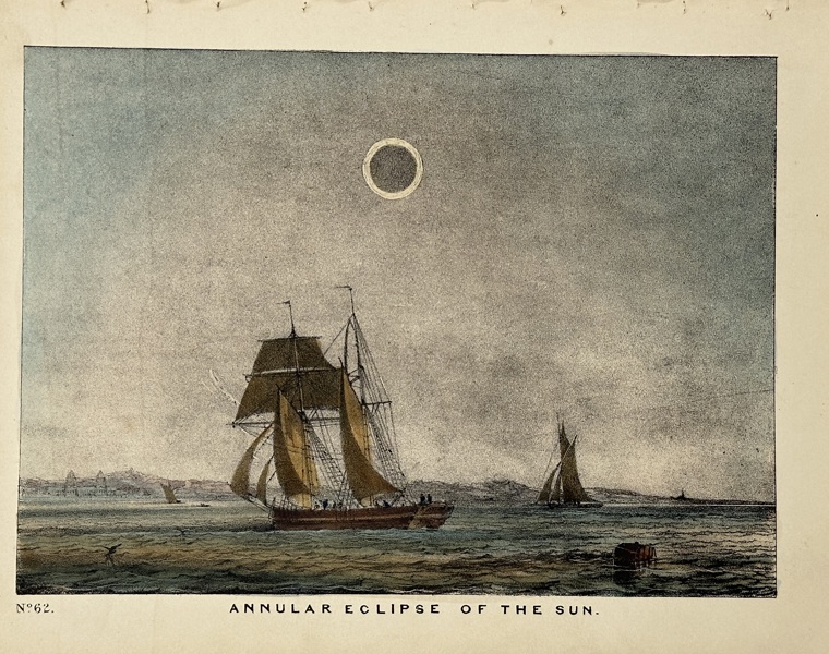 Charles Blunt (1803–1878) – Annular Eclipse of the Sun – Hand-Coloured Aquatint Engraving (19th Century)