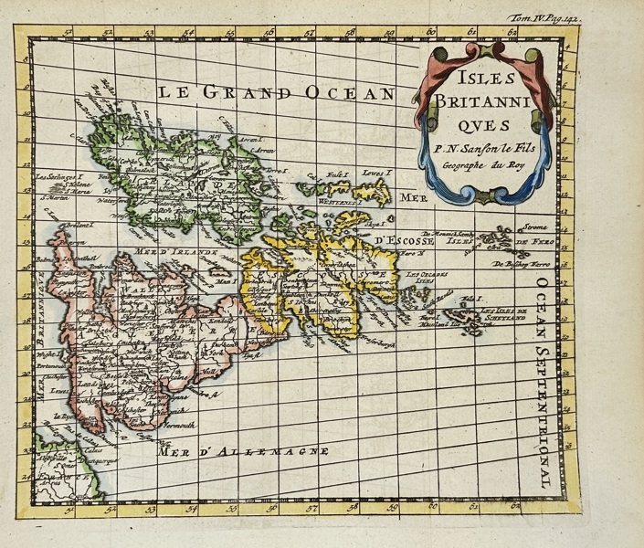 Nicolas Sanson le Fils (17th century) – Map of the British Isles / Isles Britanniques – Hand-Colored Copperplate Engraving