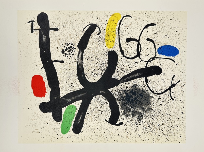 Joan Miró (1893–1983) – Abstract Composition with Primary Colors – Color Lithograph (Mid-20th Century)
