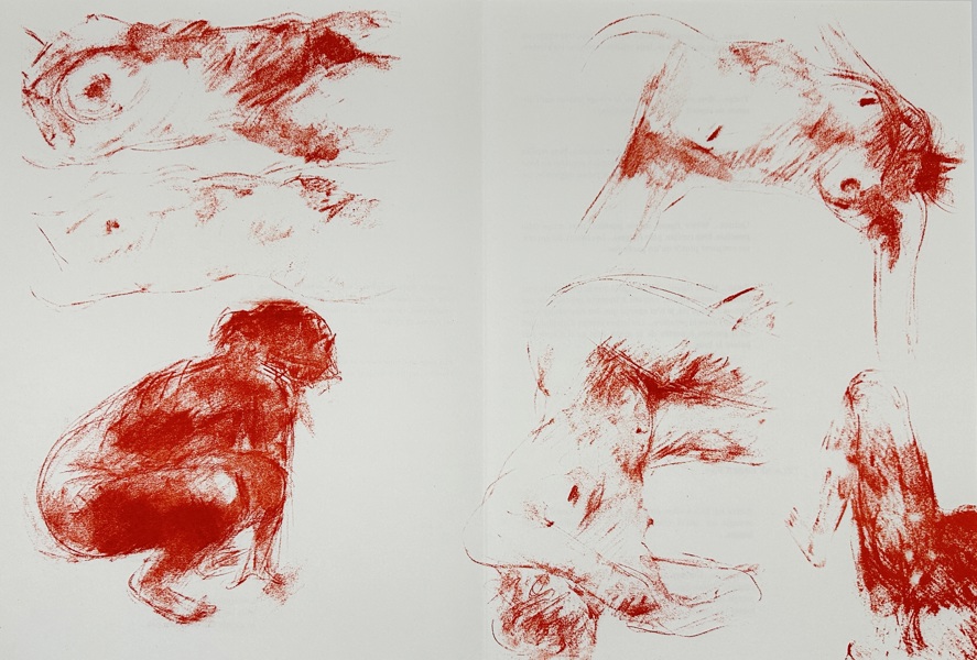 Claude Garache (born 1929) – Études de nu – Red Lithograph (20th Century)