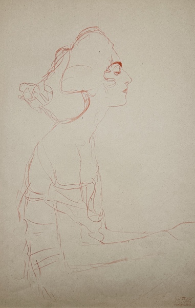 Gustav Klimt (1862-1918) after - Collotype "Sitzende Frau" (Sitting Frau)