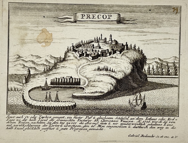 Gabriel Bodenehr the Elder (1664–1758) – Precop – Copperplate Engraving of the Fortress at Perekop (Early 18th Century)