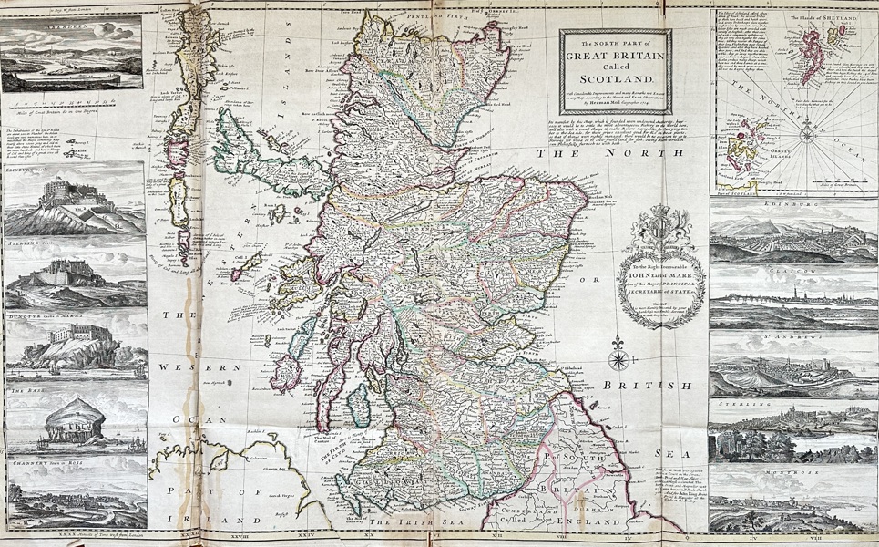 Herman Moll (1654–1732) – Map of The North Part of Great Britain Called Scotland – Large Hand-Coloured Engraved Map (1714)
