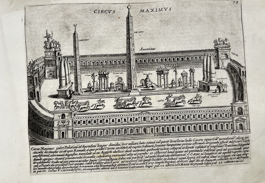 Giovanni Giacomo De Rossi (1627–1691) – Circus Maximus – Copperplate Engraving from Splendore dell’Antica Roma (circa 1625)