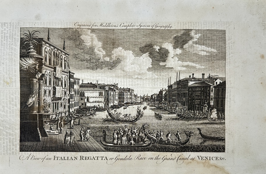 Charles Theodore Middleton – A View of an Italian Regatta or Gondola Race on the Grand Canal at Venice – Copperplate Engraving (1777)