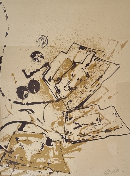 Arman Fernandez (1928–2005) – Abstract Composition – Signed and Numbered Lithograph (Mid 20th Century)