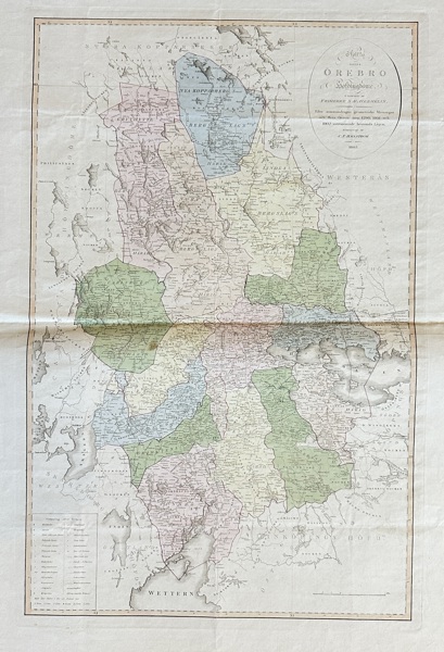 Carl Peter Hallström (1765–1836) – Large Map of Örebro County (Örebro Höfdingdöme) – Large Hand-Colored Copperplate Engraving (1803)