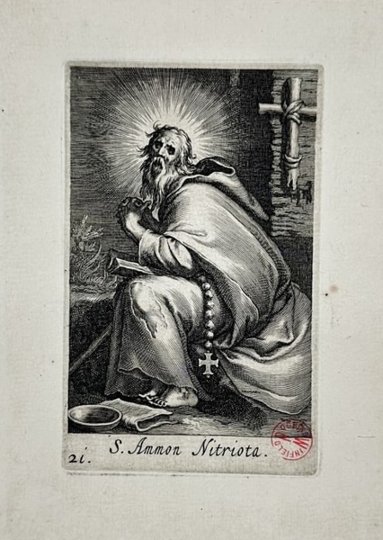Boetius Adams Bolswert – Saint Ammon of Nitria – Engraving (1619)