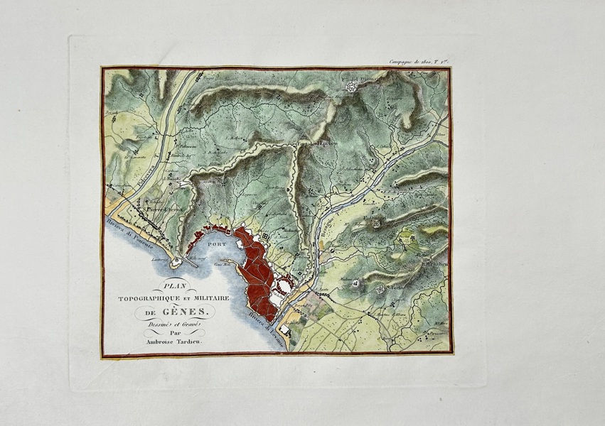Ambroise Tardieu (1788–1841) – Map of Genoa / Plan topographique et militaire de Gênes – France (Early 19th Century)