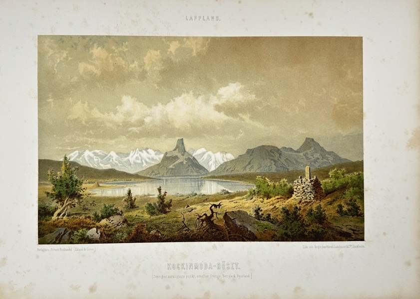 Anders Lundquist – Hand-Colored Lithograph – Kockinknodda-Röset, Lapland – Sweden (c.1880s)