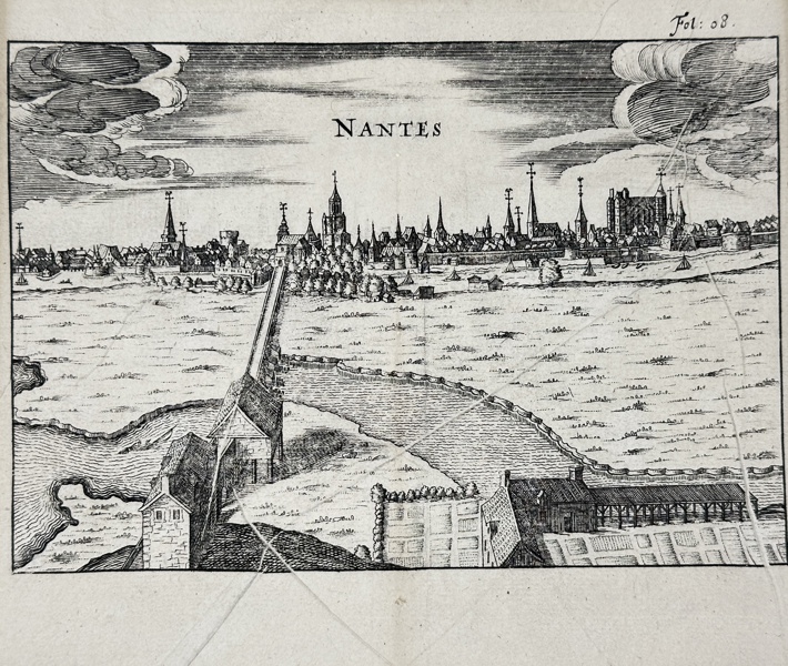 Melchior Tavernier (1594–1665) – View of Nantes, France – From the Muscadet Wine Region – Engraving (1634)